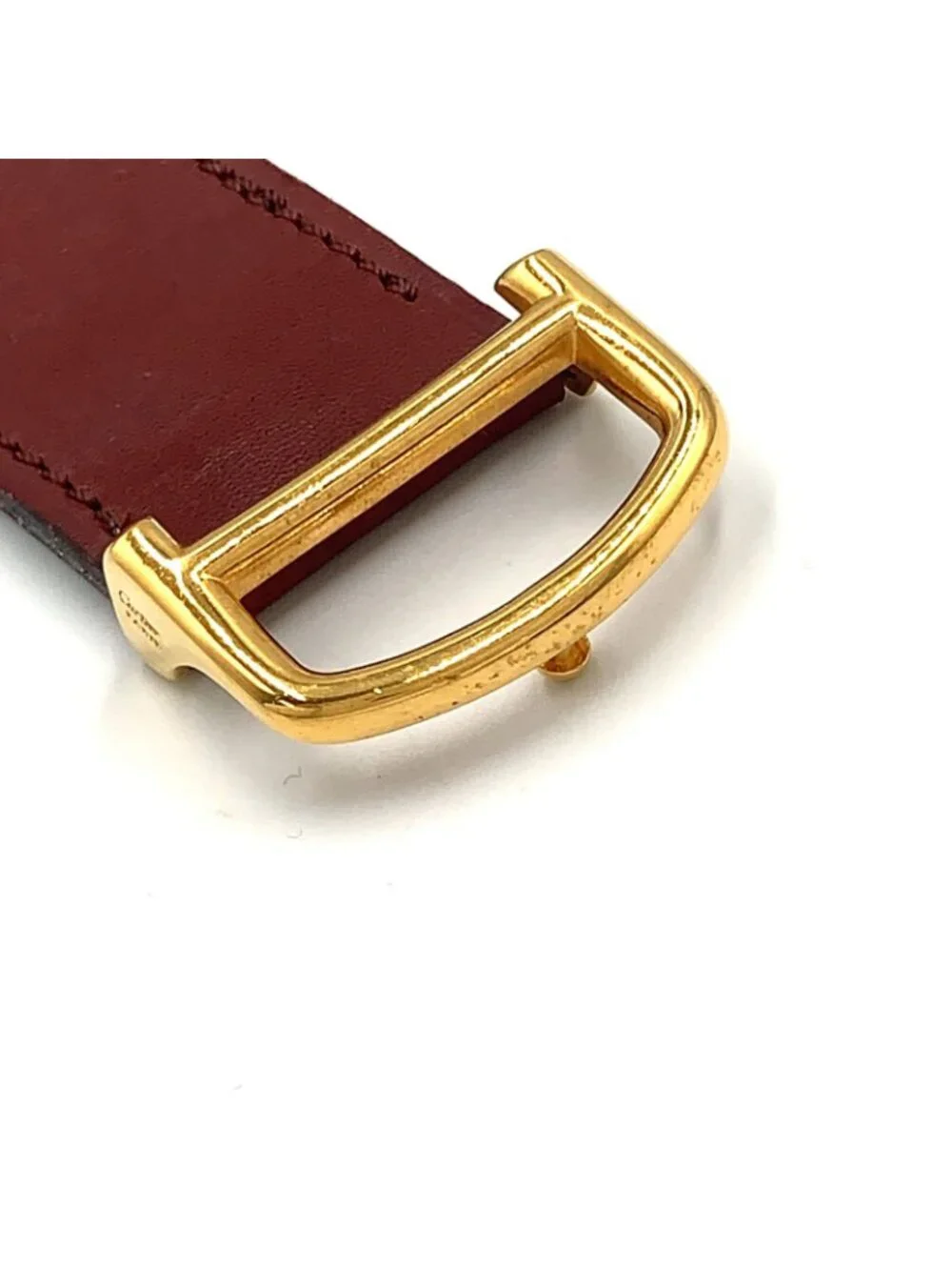 Cartier Must de D Buckle Leather Bordeaux Belt Gold